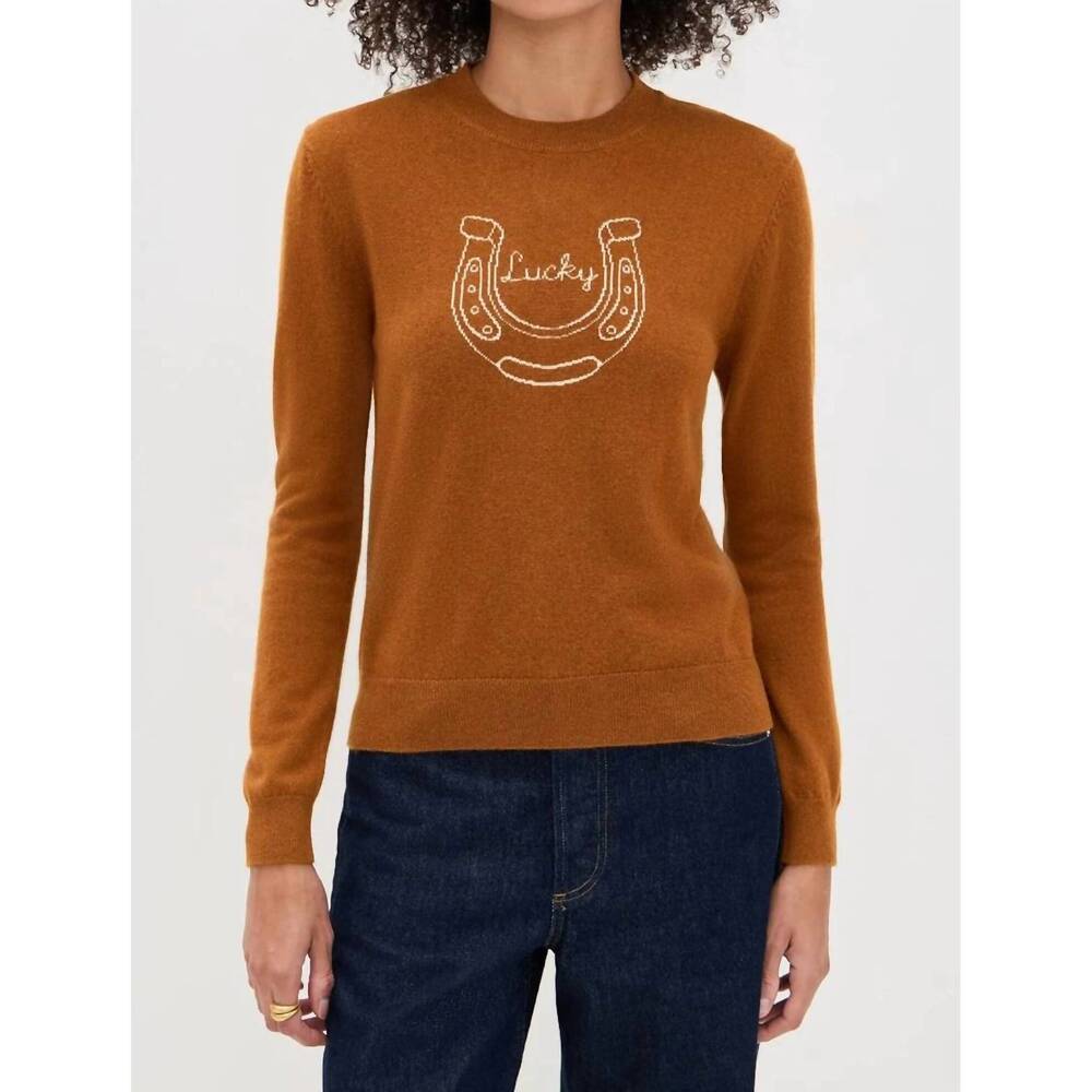 NEW JUMPER1234 lucky crewneck sweater in shale angel